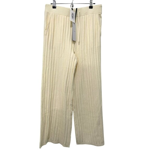 New Varley Wide Leg Rib Knit Pull On Jogger Pants Travel Medium - Picture 4 of 9